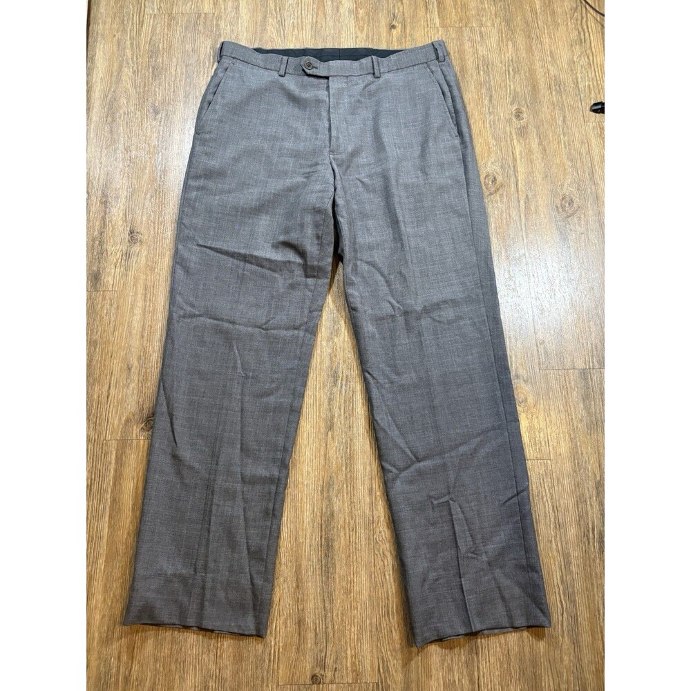Brooks Brothers Classic Dress Pants Mens 38x33 Glen Plaid 100% Wool Flat Front